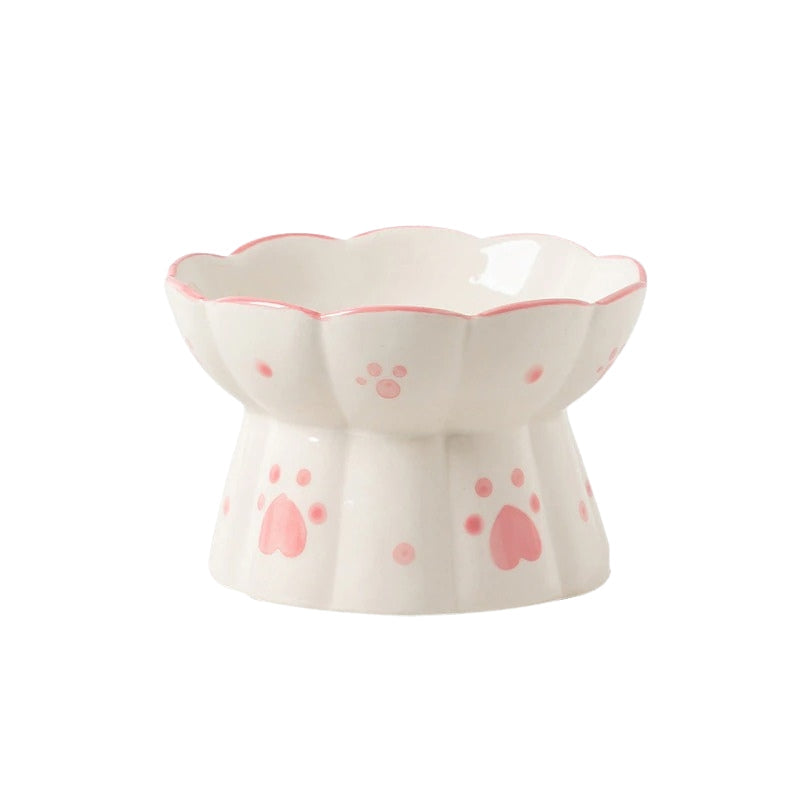 Sweetheart Ceramic Vintage Raised Cat Bowls