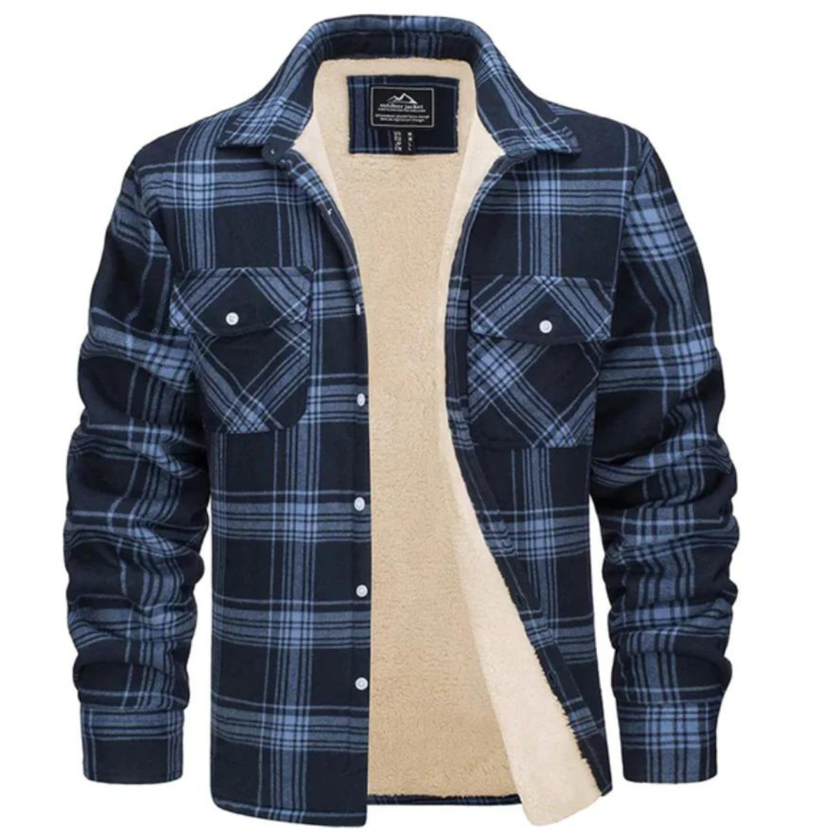 Cedricus - Fleece Lined Plaid Jacket