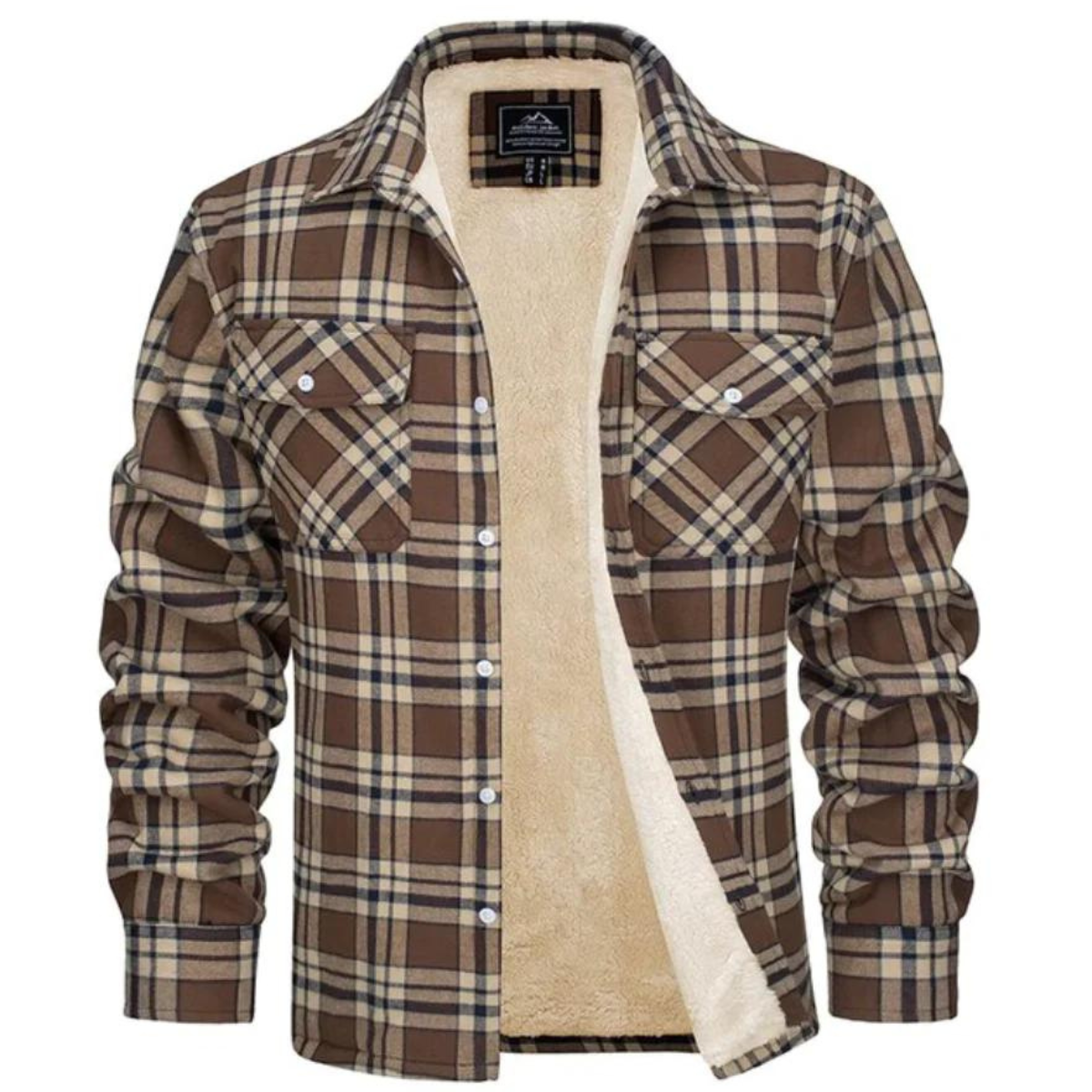 Cedricus - Fleece Lined Plaid Jacket