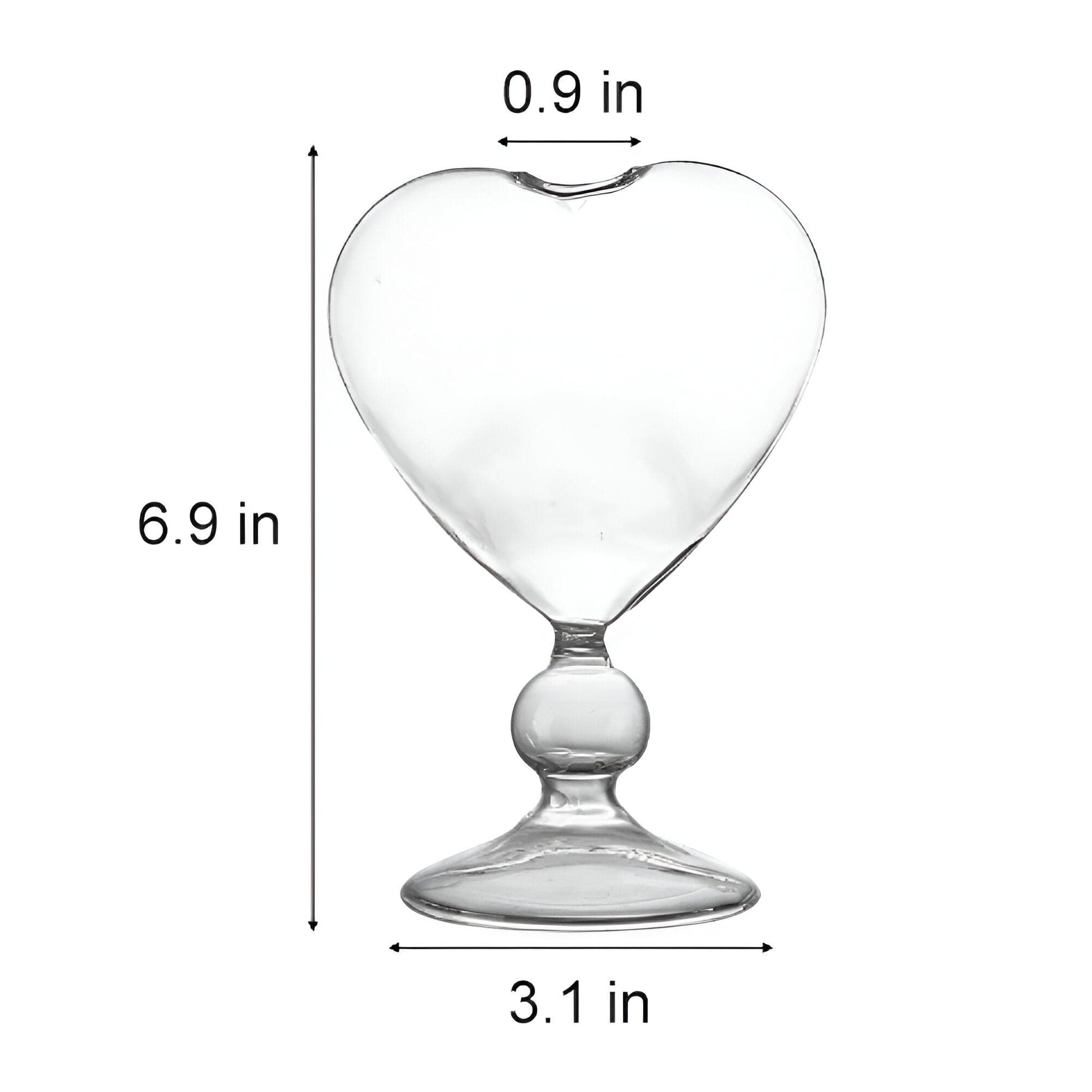 Heart Love Shaped Glass