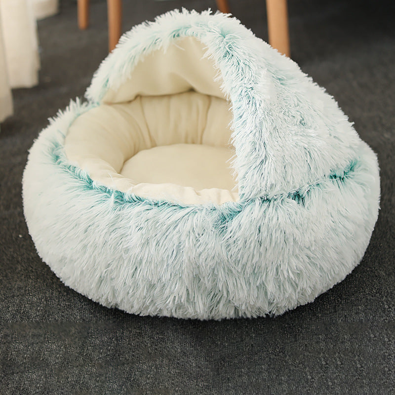 Round Plush Calming Dog/Cat Cave Bed