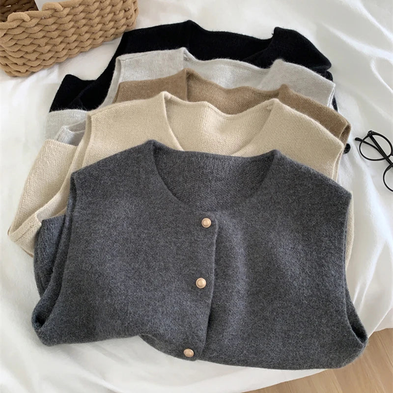 Höstnyhet, ärmlös kofta/väst för kvinnor - Stickad Slim Fit Casual Sweater Top