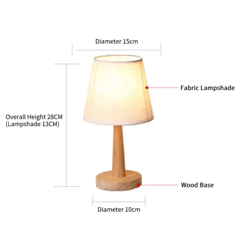 Nordische LED-Tischlampe aus Holz