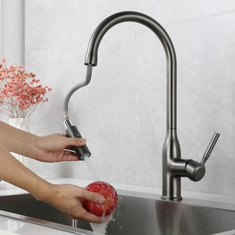 SteelFlow – Kitchen mixer tap with pull-out hand shower faucet