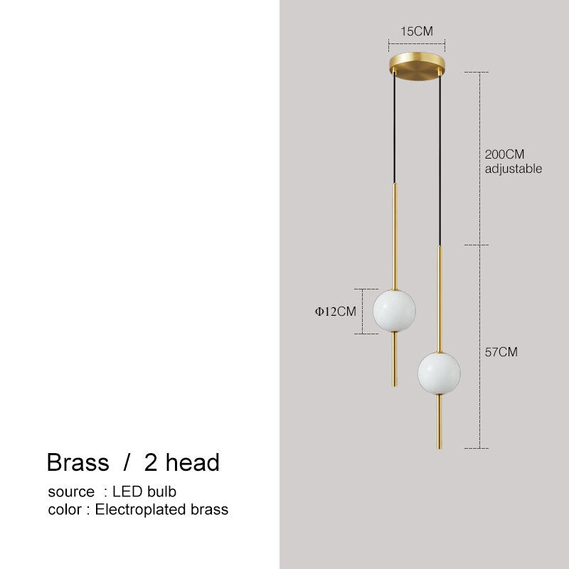 Moole Doon - Lampes suspendues nordiques simples en forme de boule de verre