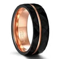 Zwarte Tungsten Ring met Roze Sleuf