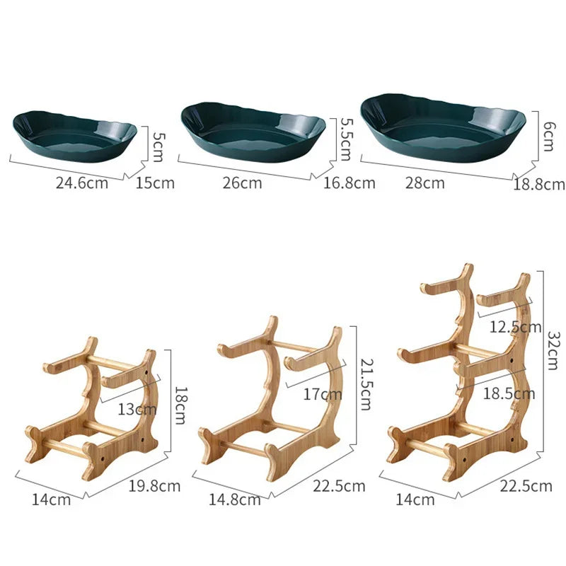 Vrimlo Layered Wooden Kitchen Fruit Bowl