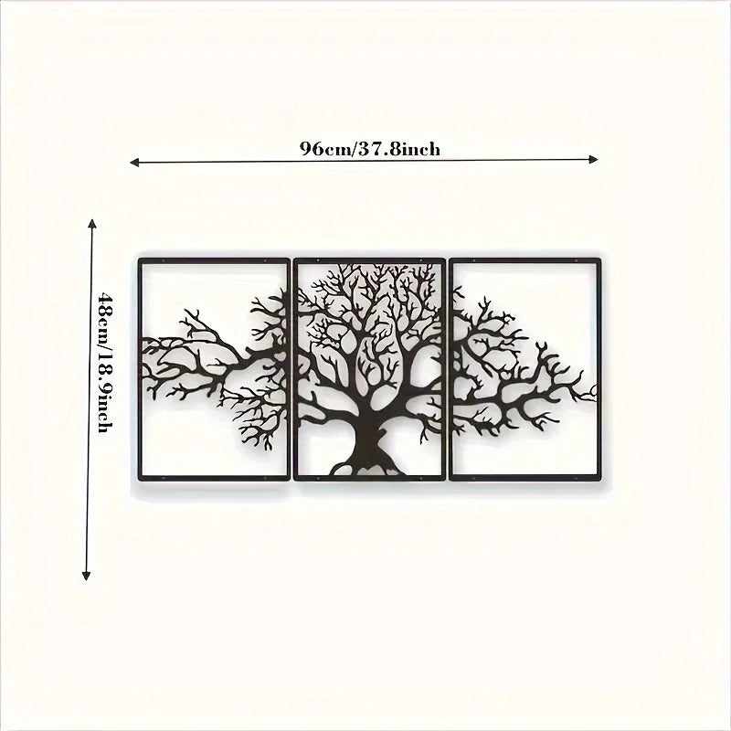 Decorazione da parete in metallo ad albero elegante