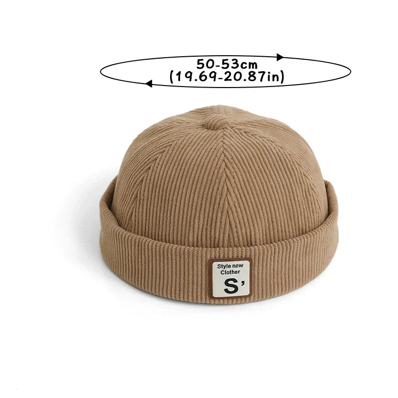 Chapéu de Bebé em Corduroy Aconchegante Sem Aba | Gorro Docker Ajustável de Inverno para Crianças