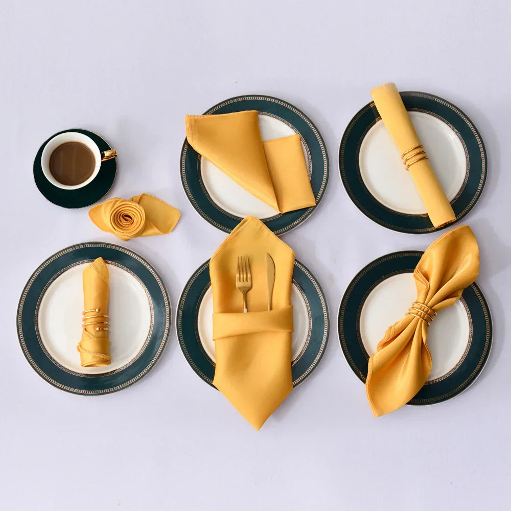 Satin Table Napkins, Set of 12, Size 30x30cm