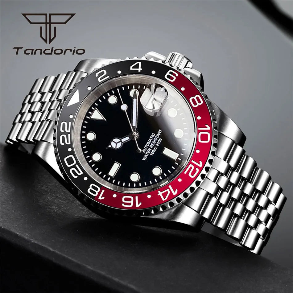 Tandorio NH35A Date Stainless Steel 40mm Dive Automatic Men's Watch | Sapphire crystal