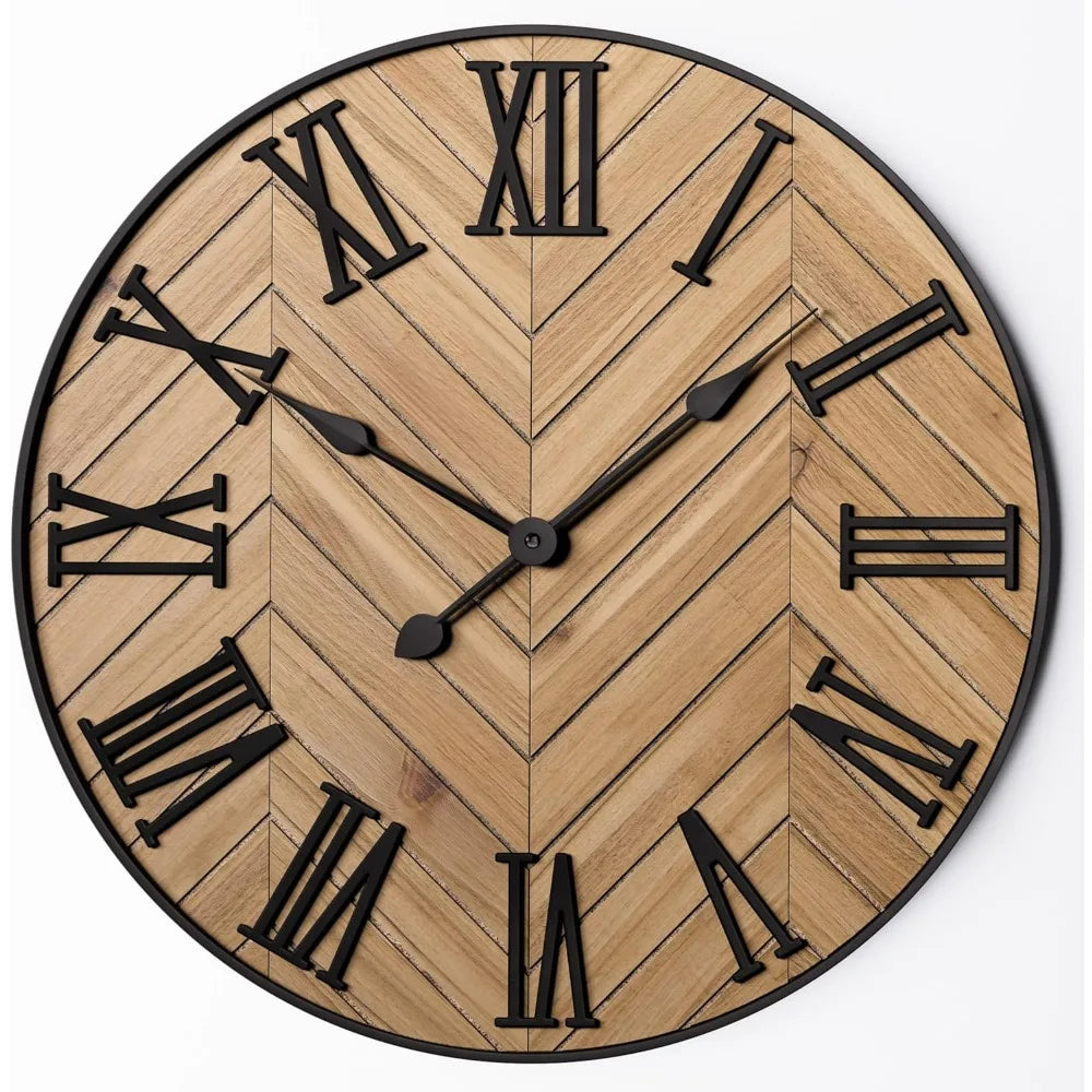 RusticCharm - Wall Clock with Roman Numerals