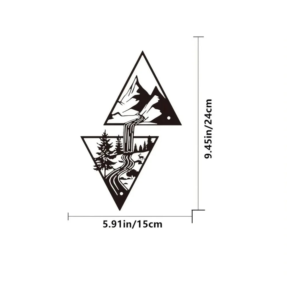 Fjellandskap Metallveggdekor