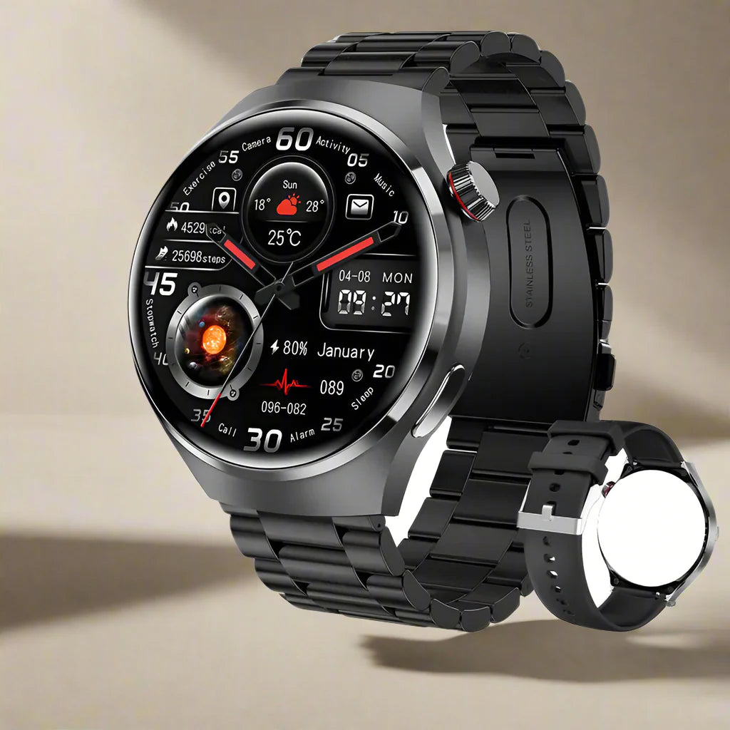 Montre intelligente Ares Pro 2024 – NFC, moniteur de santé, appels GPS et Bluetooth