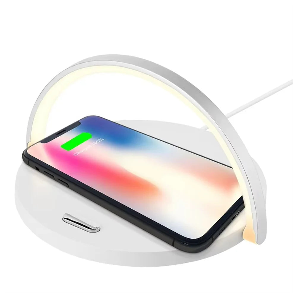 Practical - Wireless Charger 15W with Adjustable Touch Lamp for iPhone and AirPods