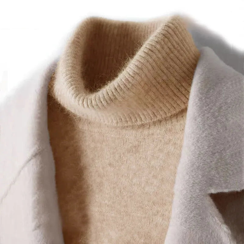 August: 100% Pure Cashmere Wool Turtleneck Sweater For Men