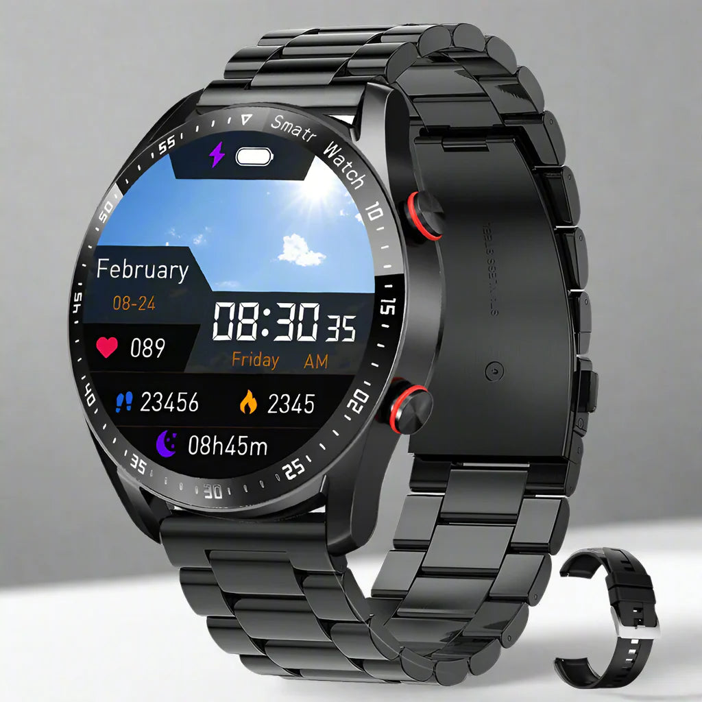 Reloj inteligente Apollo Pro: llamadas Bluetooth, rastreador de salud ECG+PPG, compañero de fitness y deportes