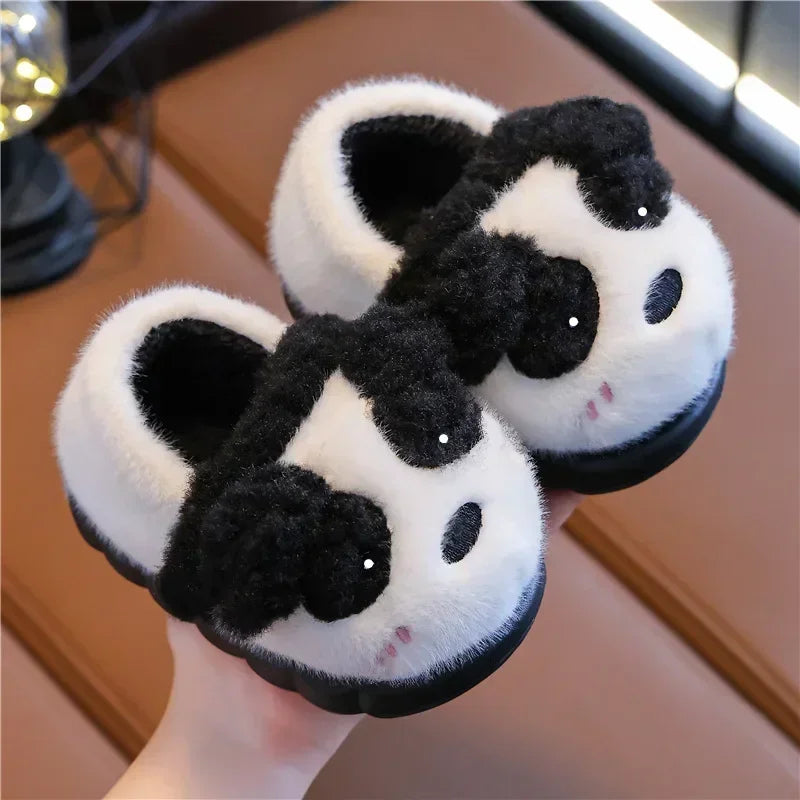 Sapatinhos de Algodão Quente para Bebé Outono Inverno Novos Rapazes Meninas Pantufas de Animais em Cartoon Antiderrapantes Confortáveis Sola Macia Pantufas de Pelúcia