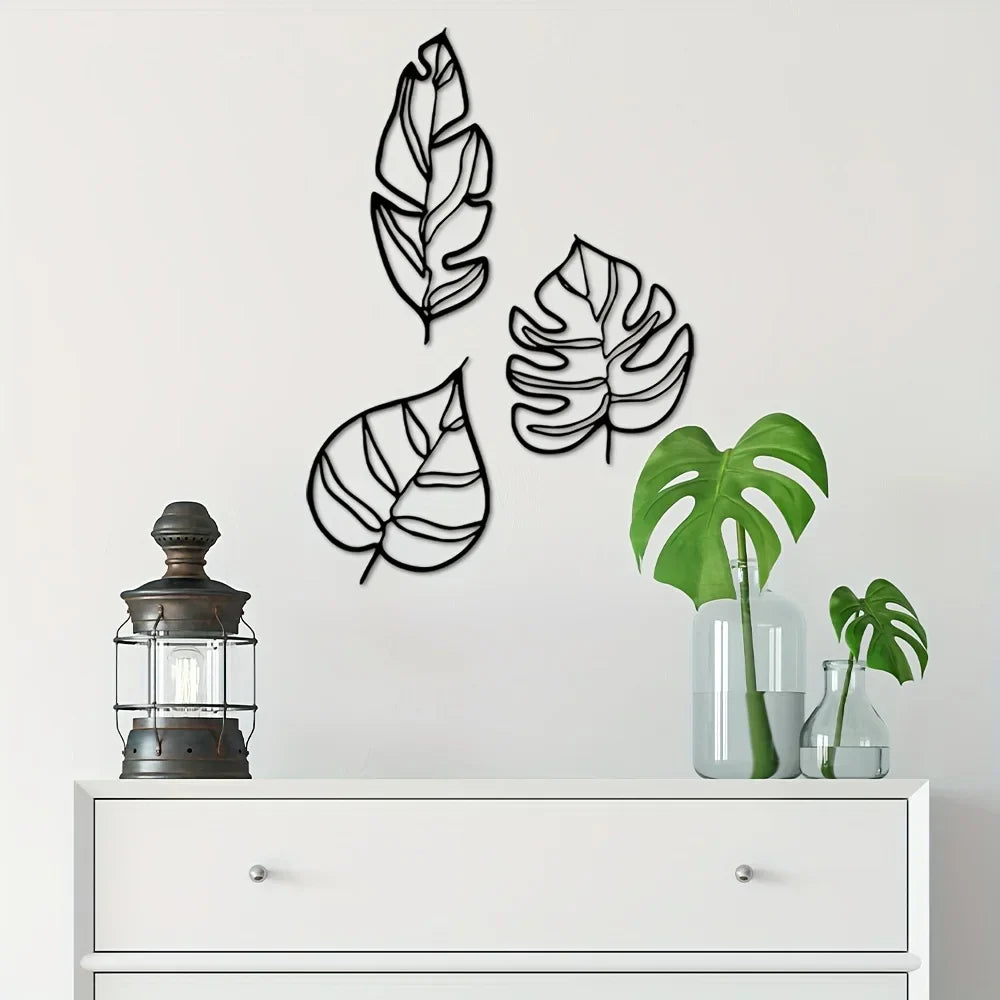 Botanical Leaves Metal Wall Hanging