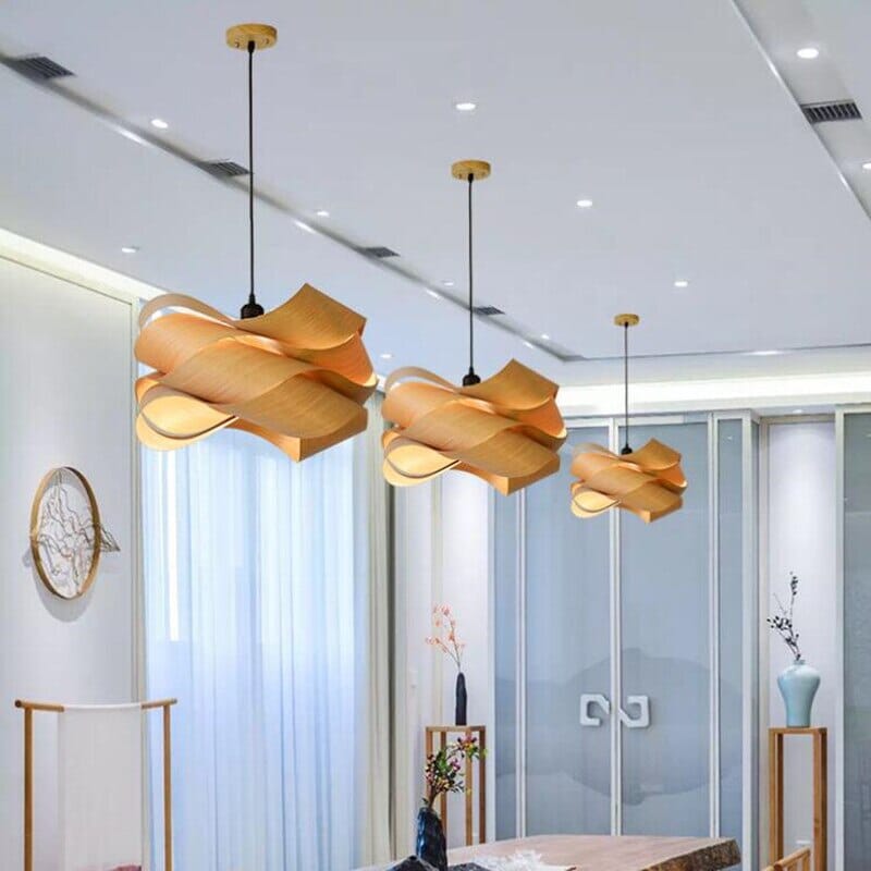 Wood Skin Pendant Lights