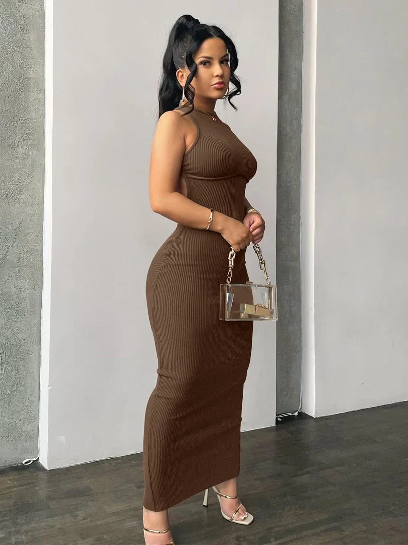 Sara Hollow Out Backless Sexy Slit Mini Šaty - Jarní Bodycon 2025 pro ženy