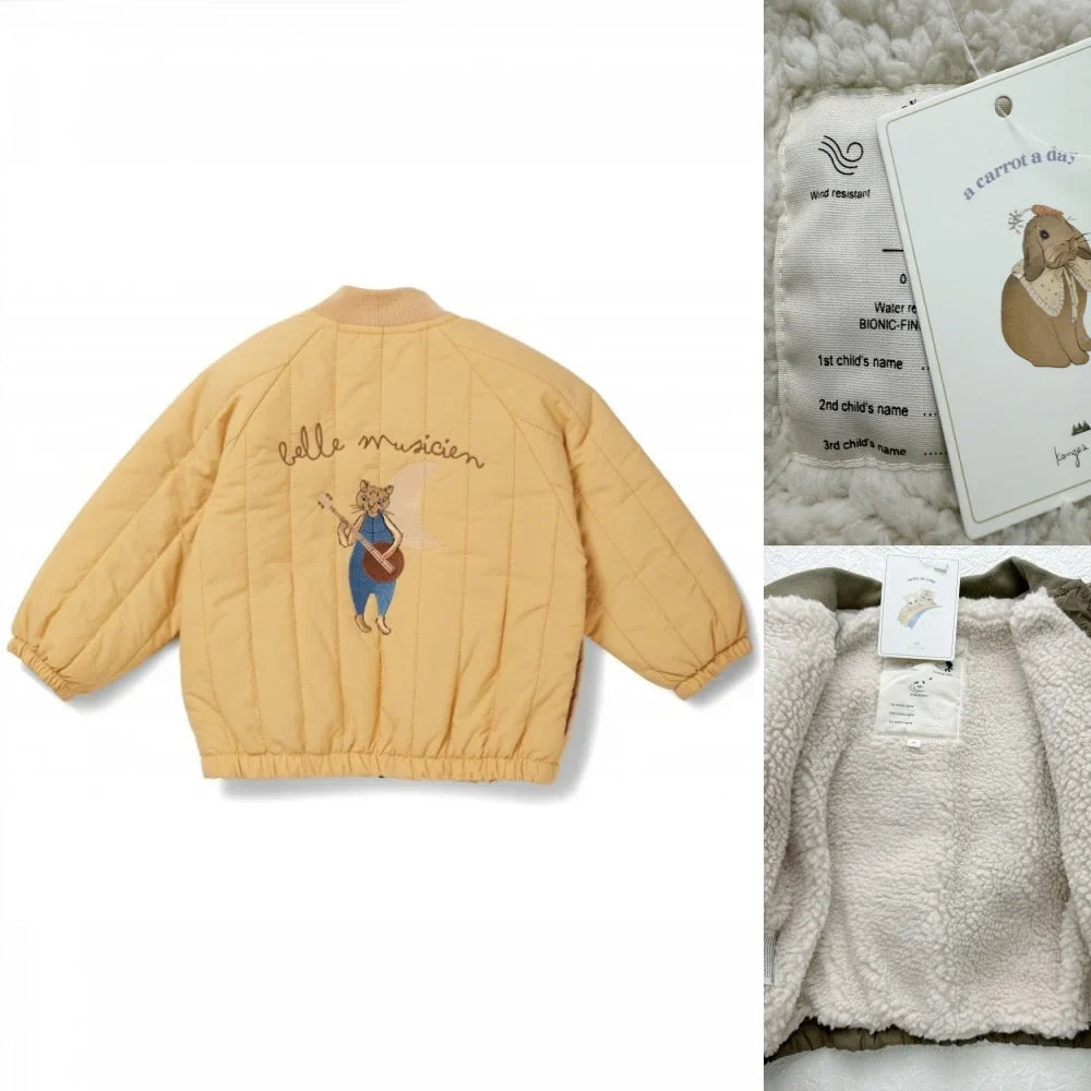 Accogliente giacca per bambini in lana d'agnello – Capispalla invernale unisex per neonati e bambini