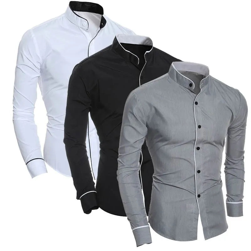 Danny: Camicia a maniche lunghe slim fit di ispirazione coreana