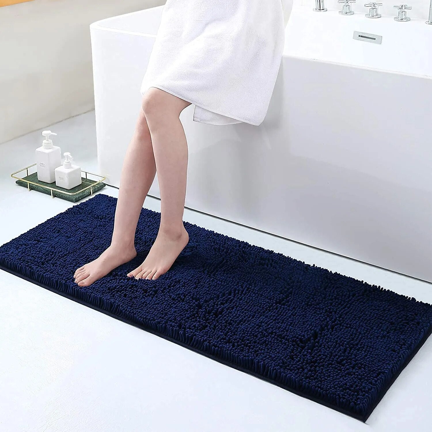 Tapis de bain épais antidérapant – Tapis de salle de bain doux et absorbant pour plus de sécurité et de confort