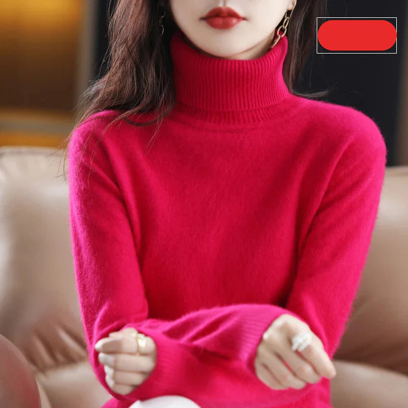 Emma High Neck Pure 100% Cashmere Sweater: for Autumn and winter