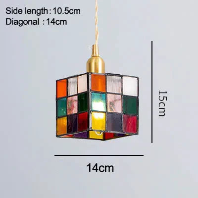 Rubik Cube Glass Pendant