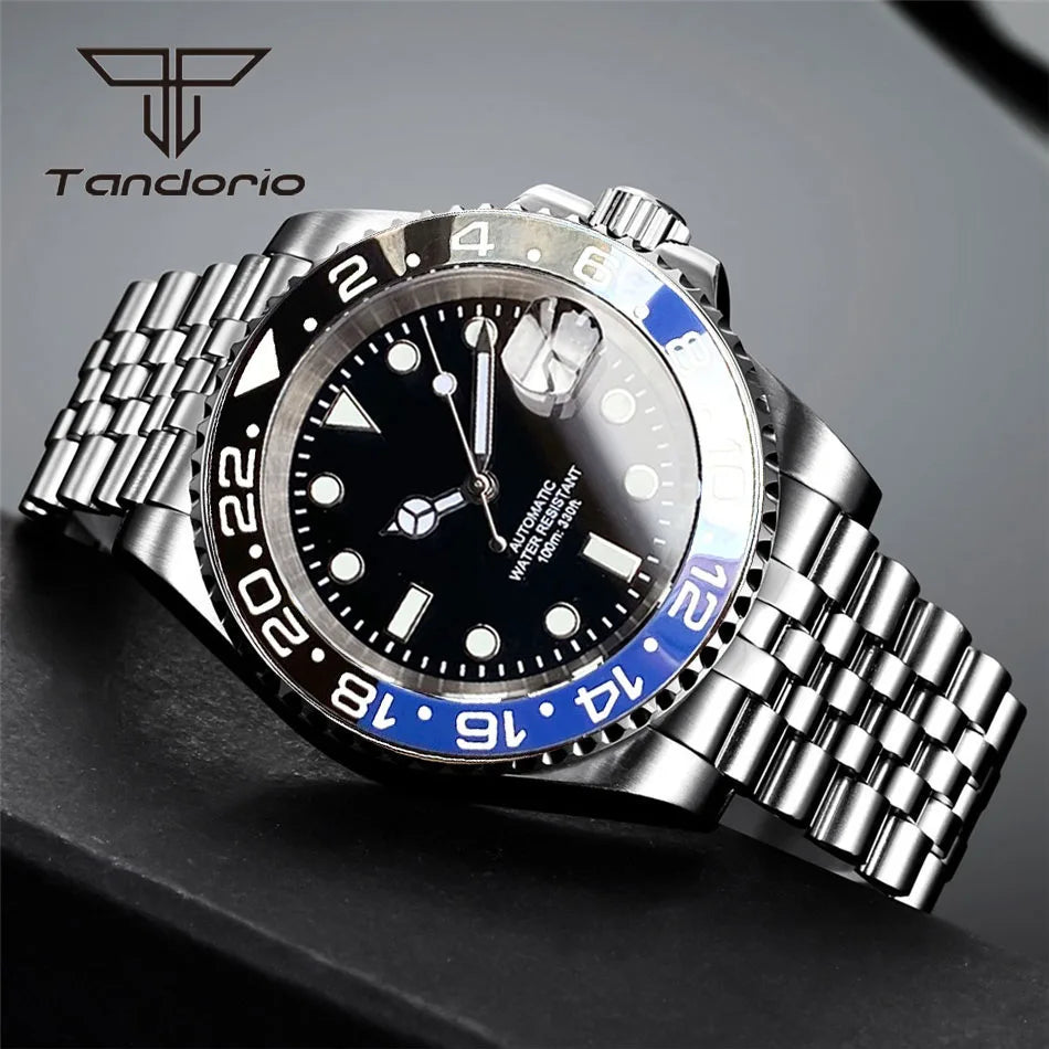 Tandorio NH35A Date Stainless Steel 40mm Dive Automatic Men's Watch | Sapphire crystal