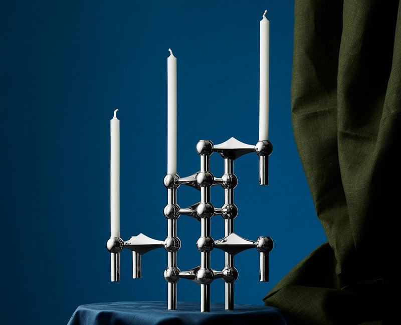 Molecular Structure Stainless Steel Candle Holder