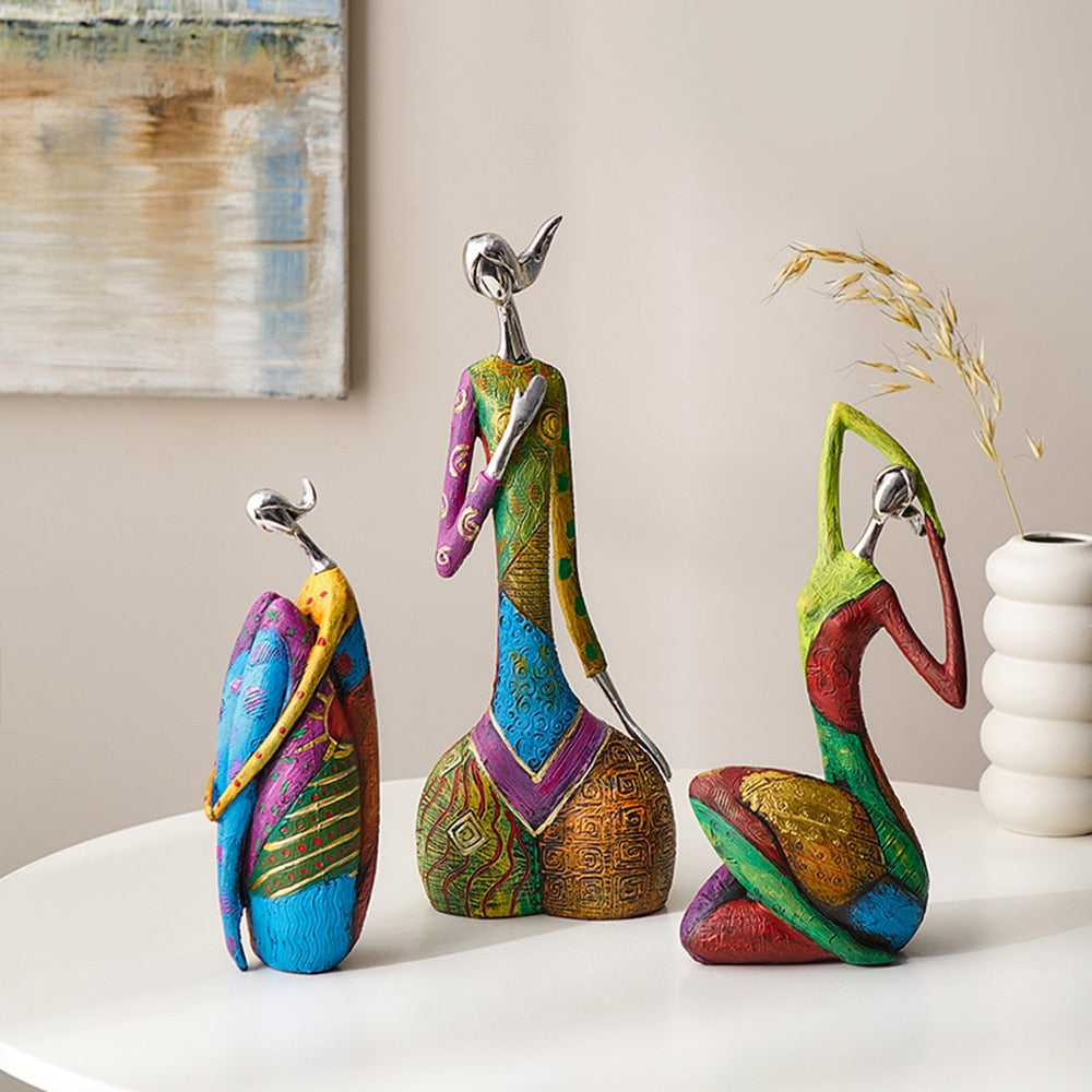 Vrimlo® Abstract Colorful Women Sculptures