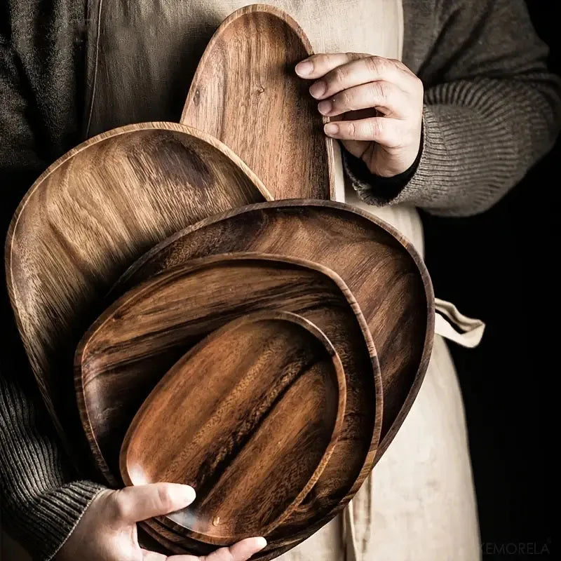 Vrimlo Wood Round Dinner Plates