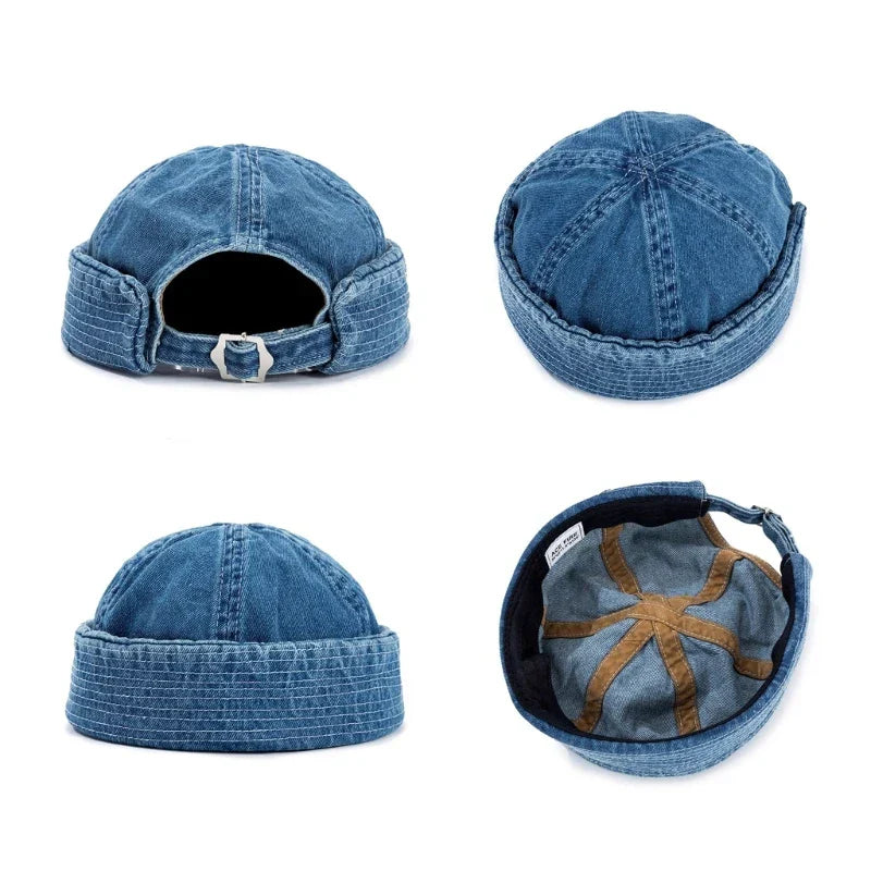 Denim Roll-Up Cap