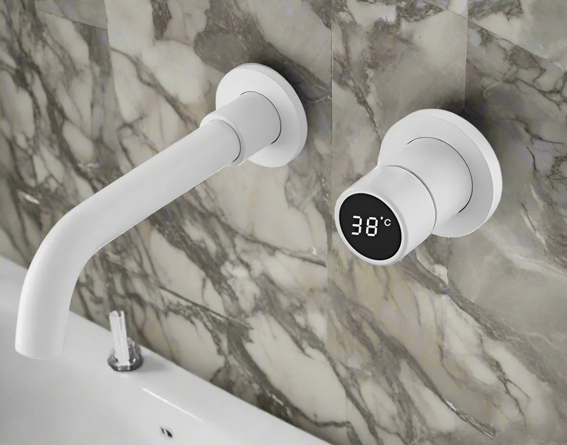 Rubinetto da bagno con display digitale Ferond Black Brass – Rubinetto a doppio controllo per acqua fredda e calda