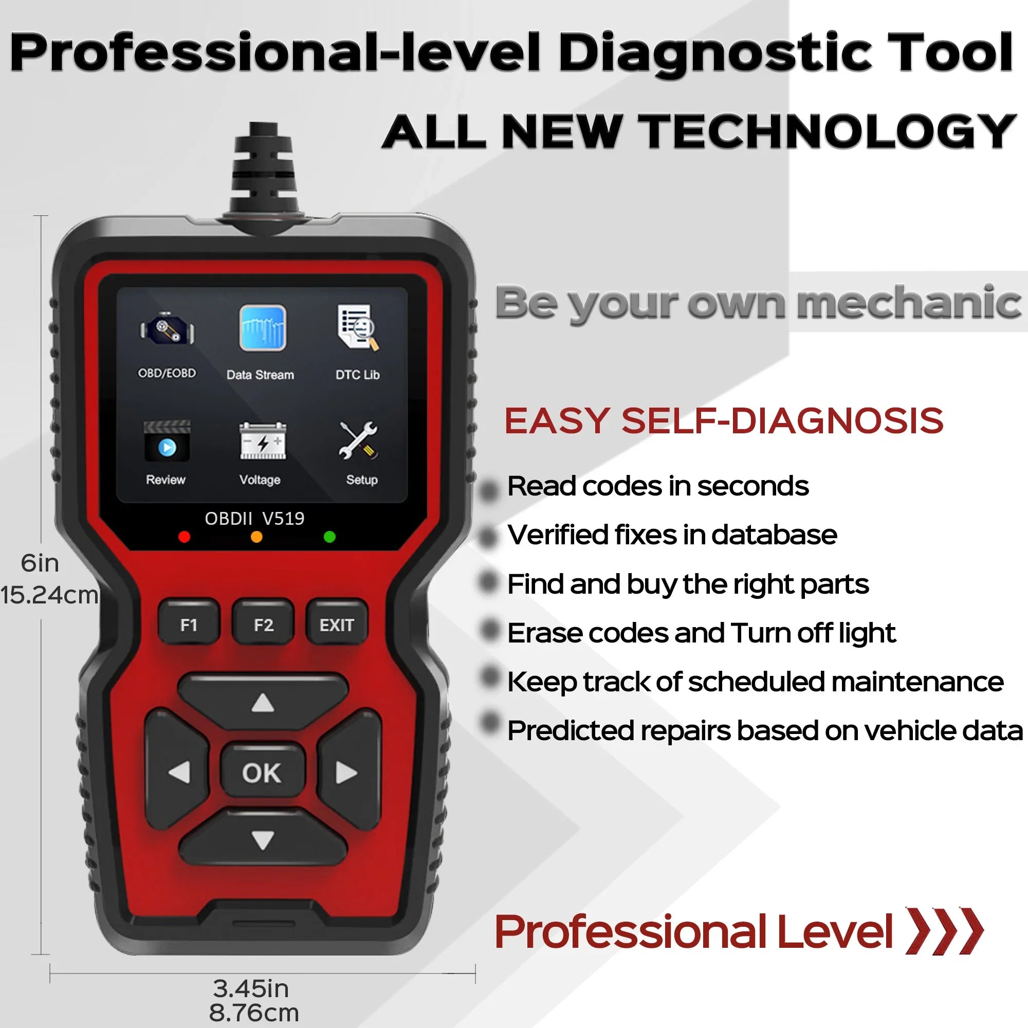 Live-Daten des OBD2-Scanners – Professionelles OBDII-Diagnosecode-Lesegerät für die Motorkontrollleuchte sowie die Diagnose von Autos und LKWs