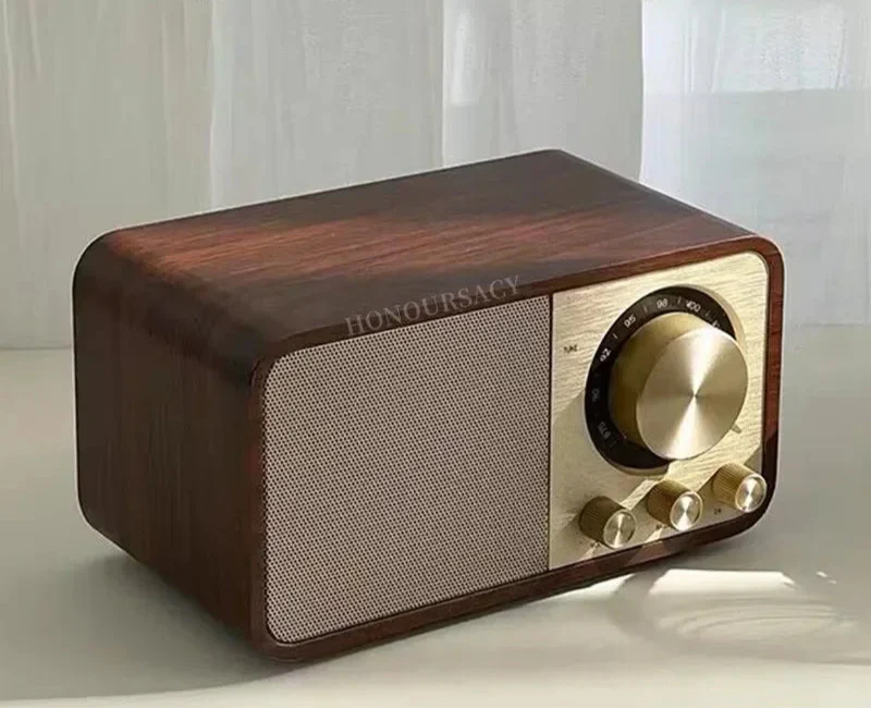 Nostalgiczny głośnik Bluetooth - Retro drewniany bezprzewodowy subwoofer z Bluetooth 5.0