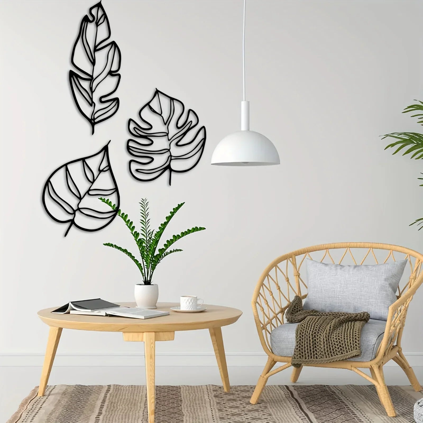 Botanical Leaves Metal Wall Hanging