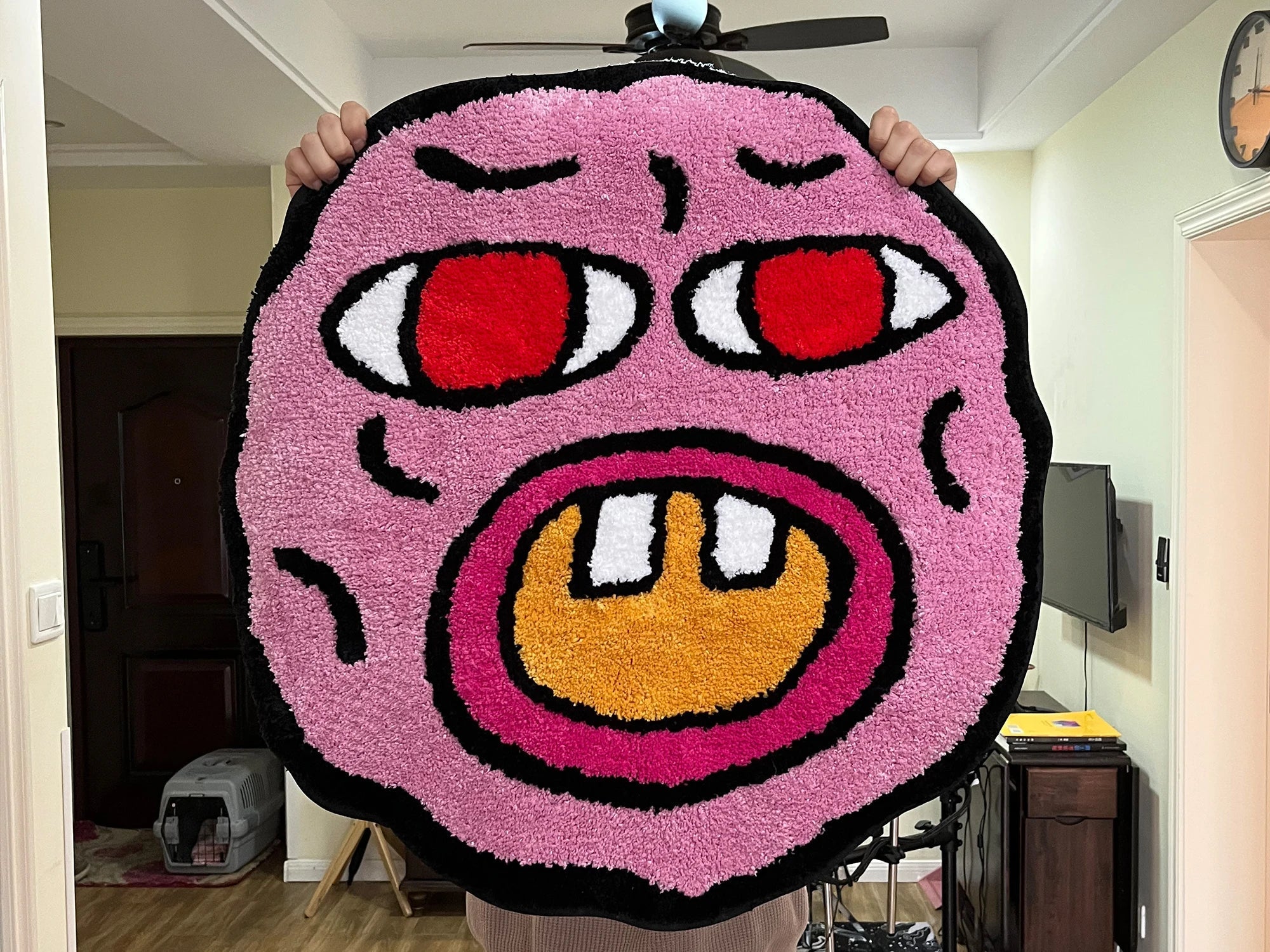 Cherry Bomb Pink Cartoon Rug