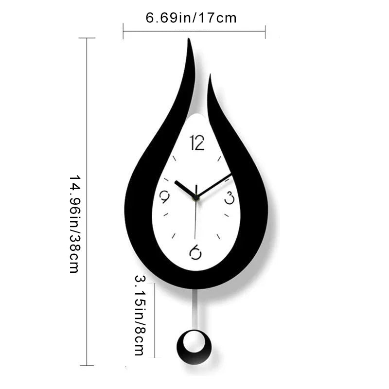 Horloge murale goutte d'eau moderne