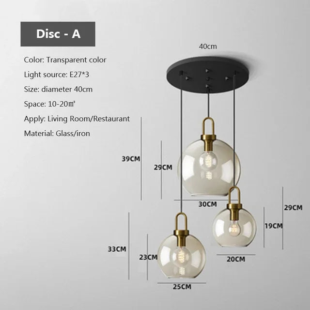 Modern rökglas pendellampa