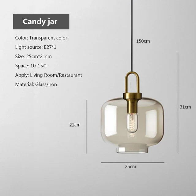 Modern rökglas pendellampa