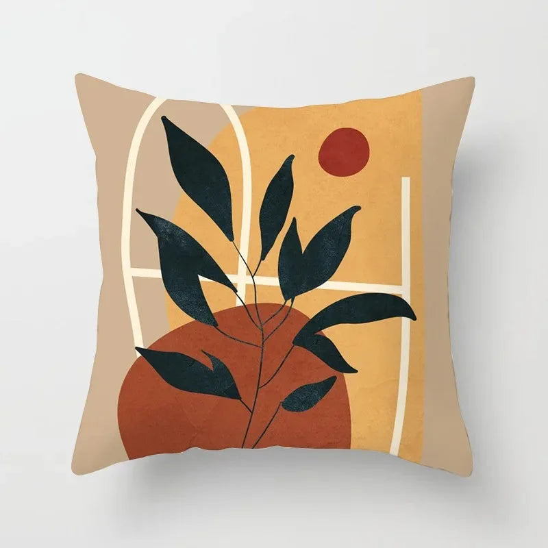 GreenLeaf - Cushion cover with plant motif for decoration