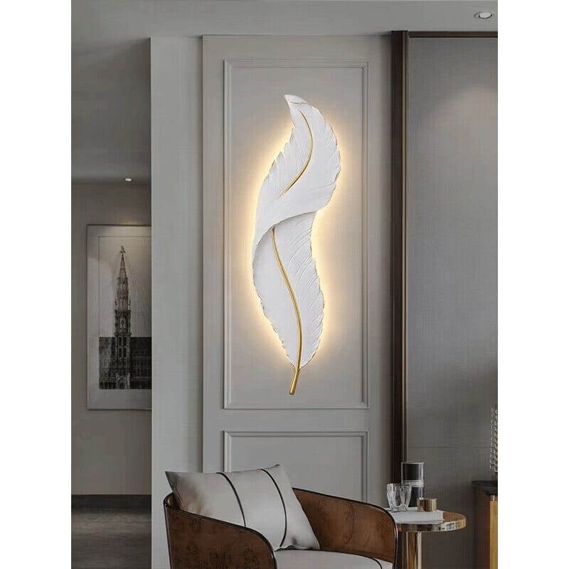 Applique murale en forme de plume LED nordique