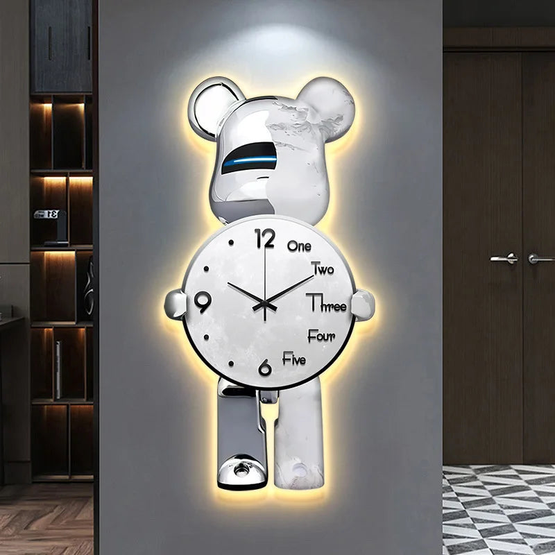 ChicBearTime – Dekorative Bärenuhr für das Wohnzimmer