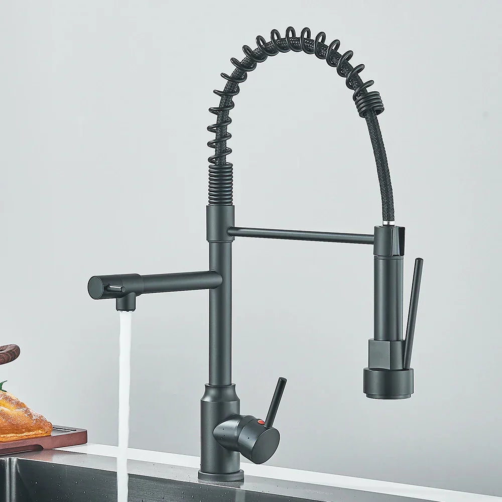 SpringFlow – Double spout kitchen mixer tap faucet