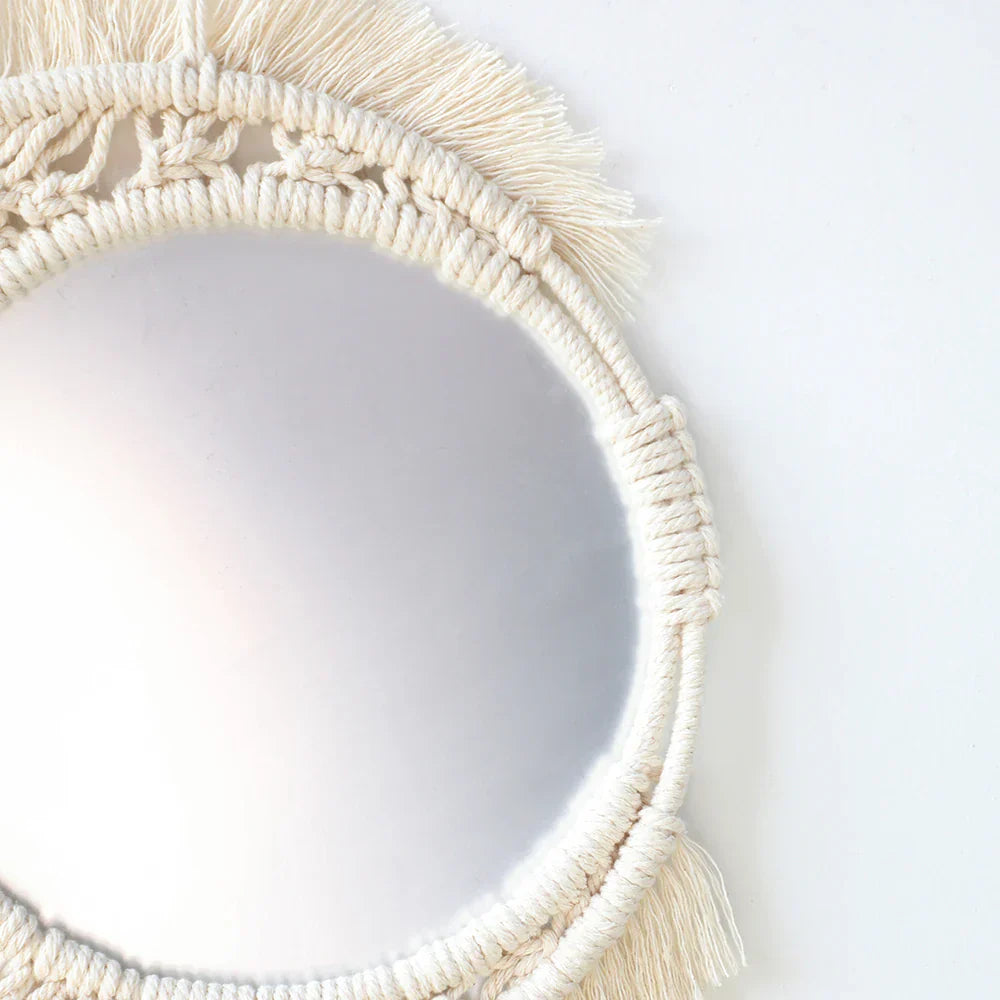 Bohemian Macramé Round Mirror