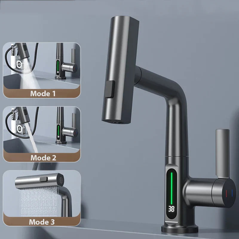 Vrimlo Waterfall Faucet With Temperature Display