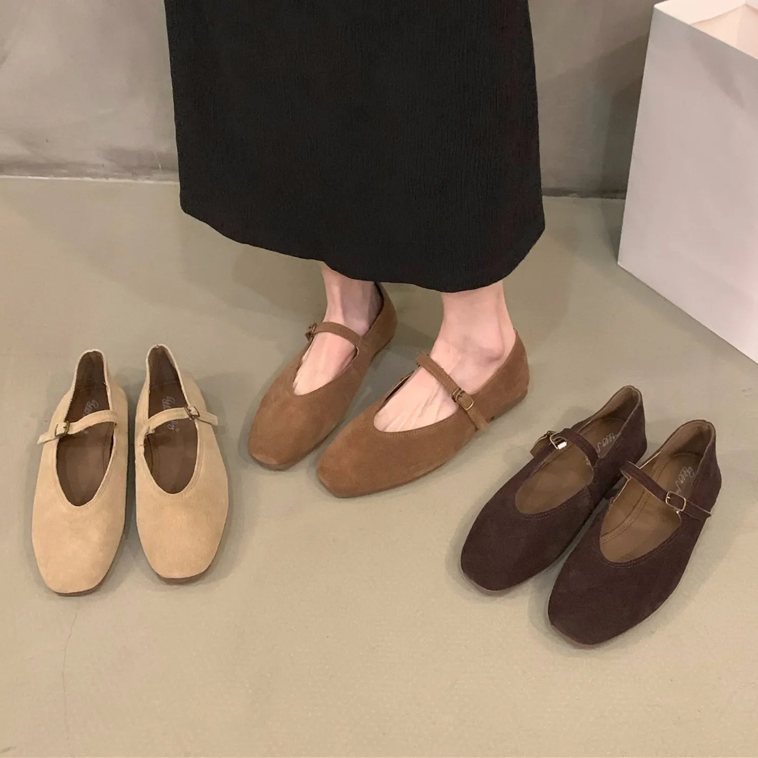 Leika Spring Women Flats – Soft Leather Slip-On Ballet Shoes for Casual